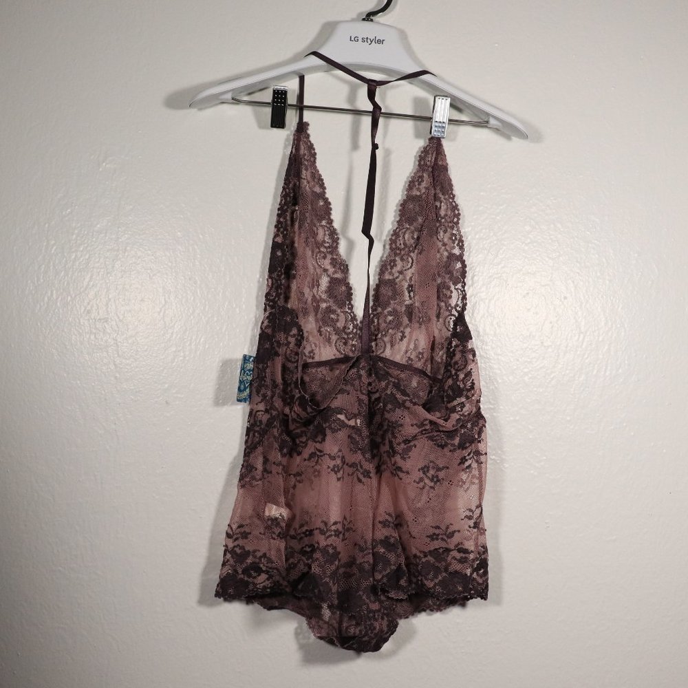 NWT Free People Bodysuit Too Cute Eggplant Combo - Picture 11 of 12
